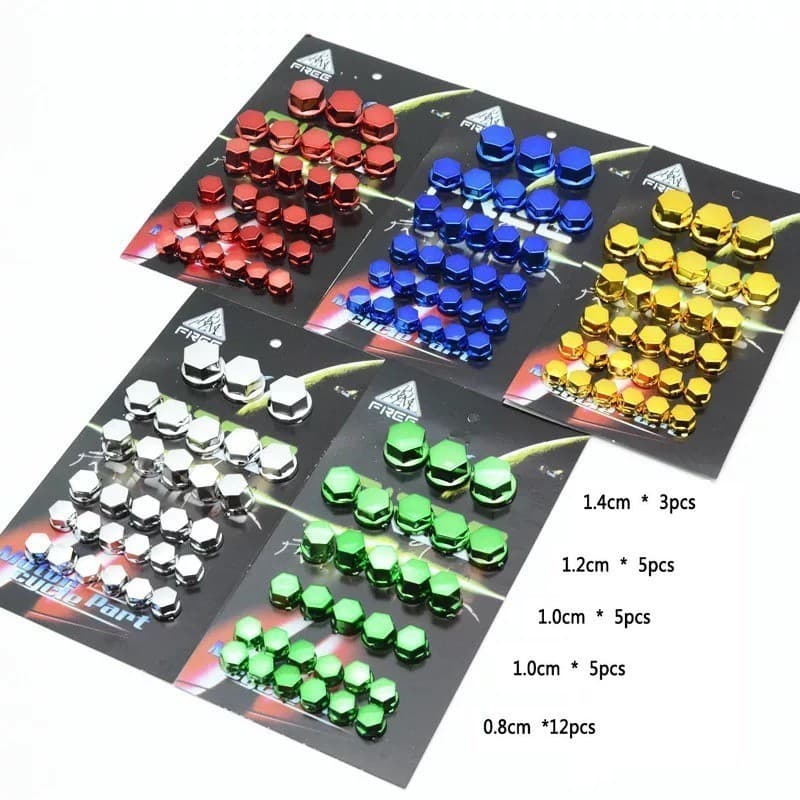 30 Peças Parafusos de Cobre Modificados para Motocicleta em Metal Chapeamento para Acessórios de Capa de Porca Colorida 