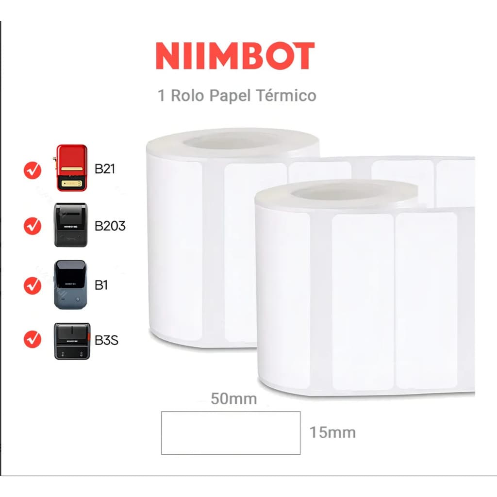 1 Rolos Etiqueta Niimbot B1/b21 50x15mm dupla (460un)