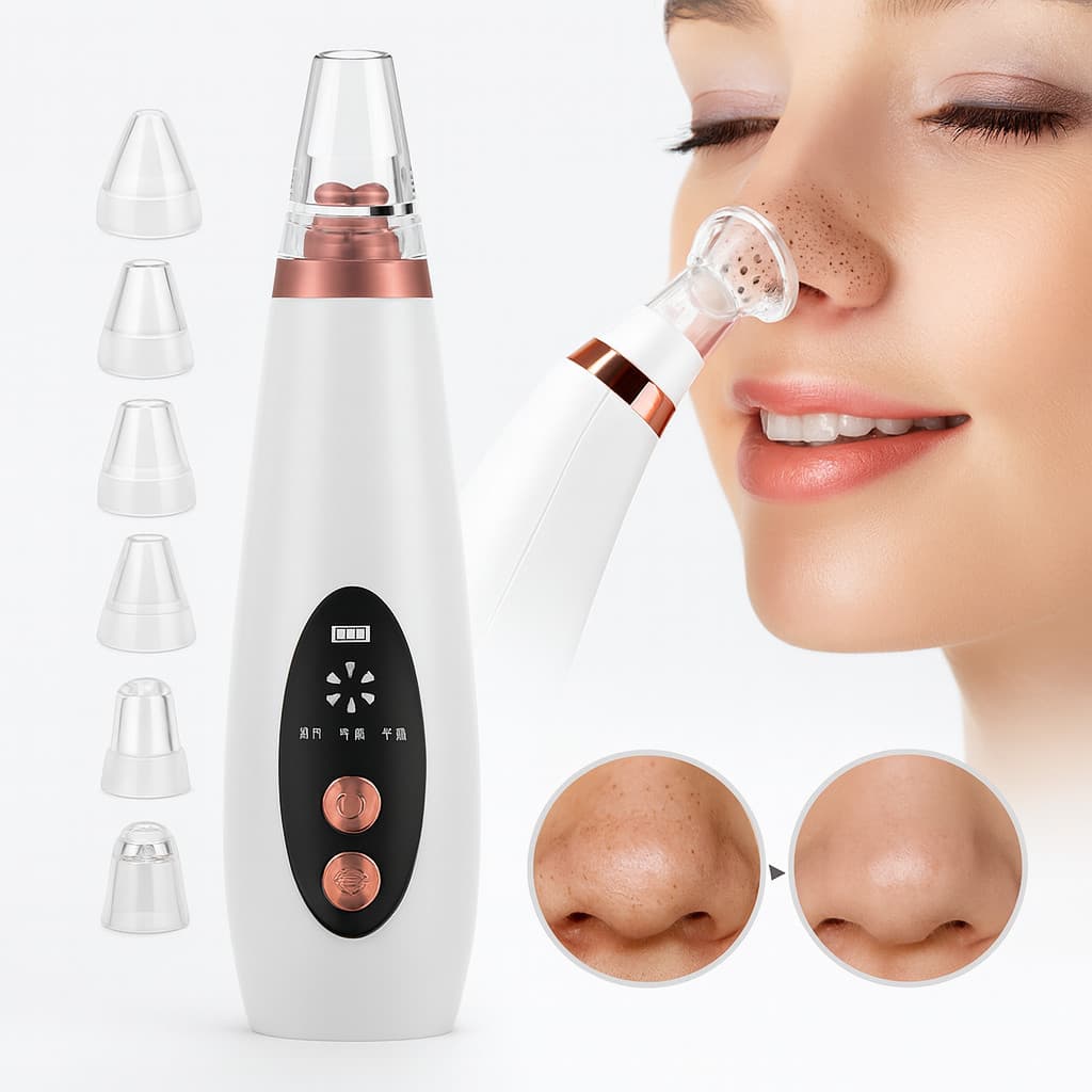 Removedor De Cravos E Poros Elétrico Limpador Recarregável Usb 6 Pontas Limpeza Facial Profissional