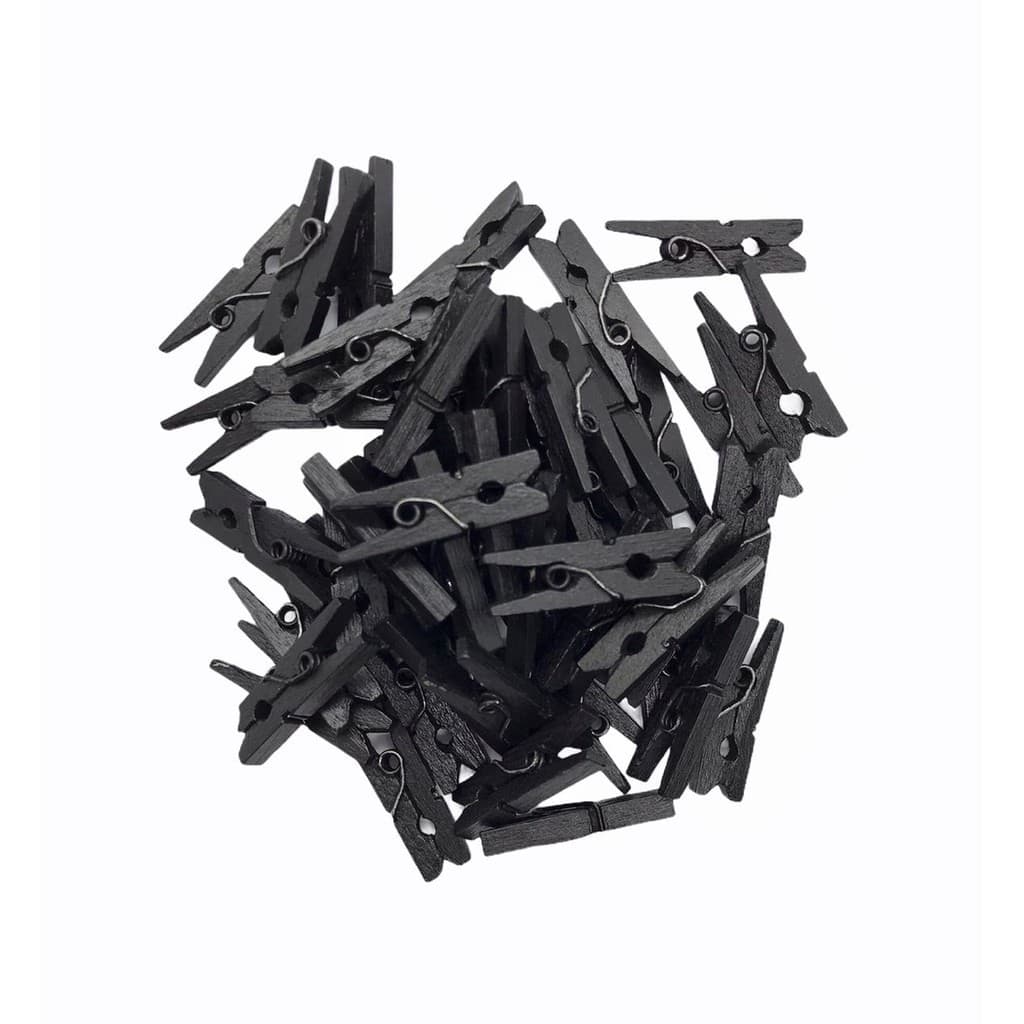 Mini pregador/ prendedor preto pequeno 2,5 cm e 3,5 cm - 5 ou 15 ou 50 unidades
