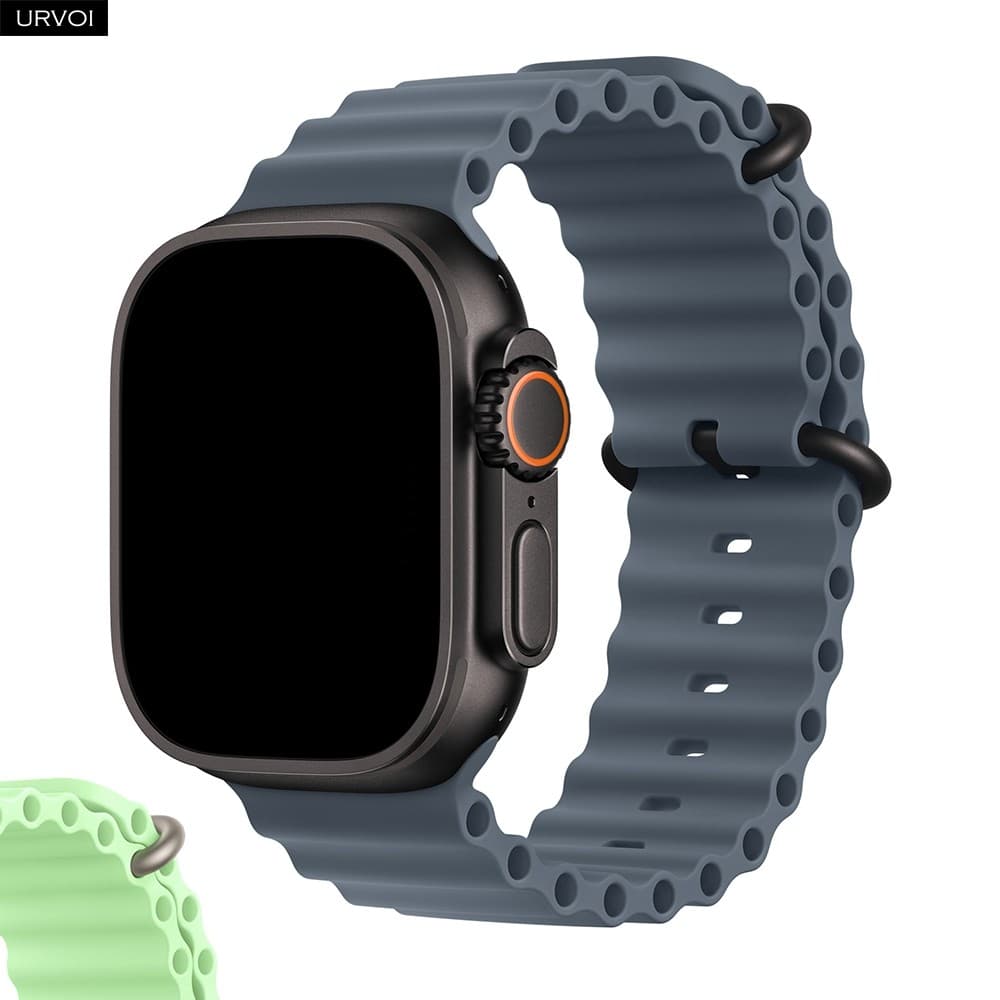 URVOI Oceano Banda Para Apple Watch Ultra 3 2 Série 11 10 9 8 7 SE3 Pulseira De silicone iWatch Esporte Estiramento 49mm