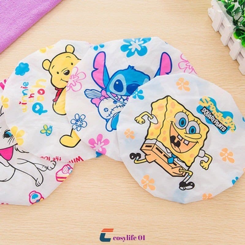 Touca De Banho Com Ponto De Ursinho Pooh, Chapéu De Banho à Prova D'água Hellokitty Com Desenho Fofo, Kawai, 
