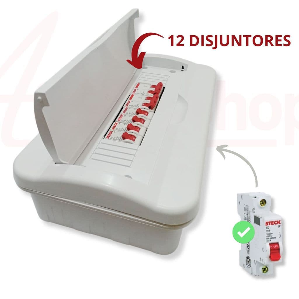 Caixa Quadro de Distribuição Luz Organizador de 8/12 Disjuntores Branca de Embutir | Super Elegante!