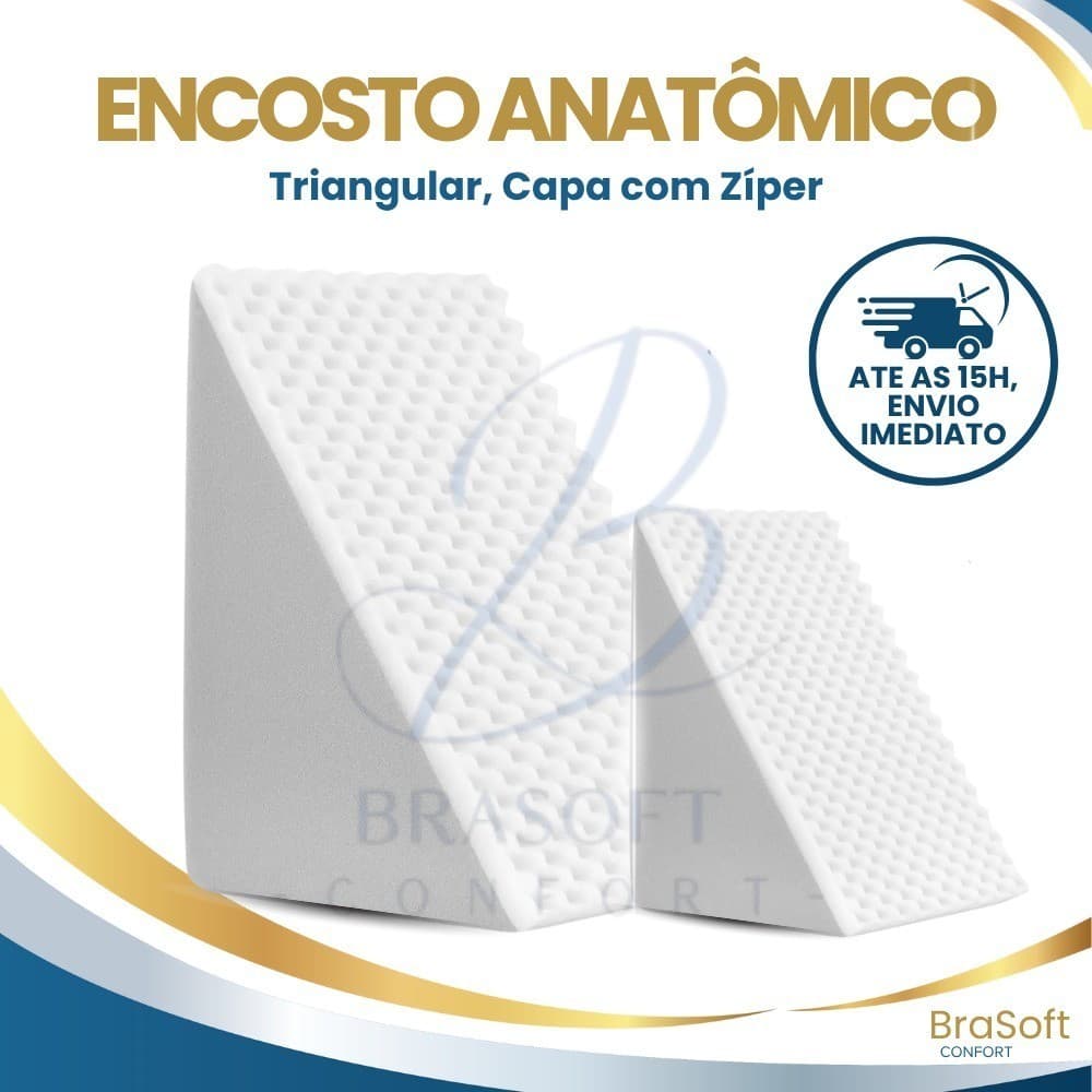 Encosto Leitura Anatômico, Capa Colorida, Triangular, Pós Operatório, Confortável, Brasoft Confort