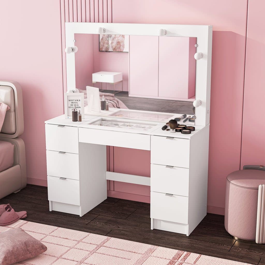 Penteadeira Camarim com Espelho 7 Gavetas França