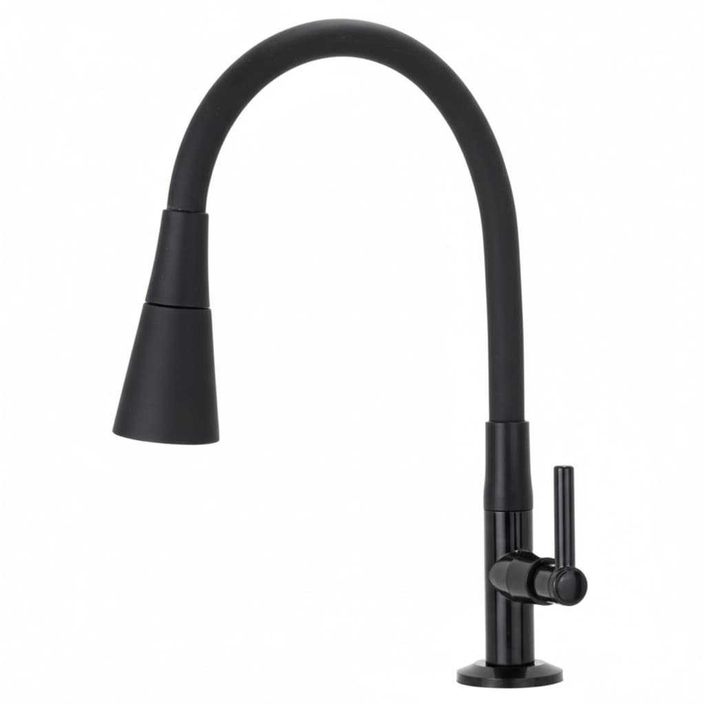 Torneira Bancada Cozinha Gourmet Preta Flexivel 2 Jatos 1/4 de volta para mesa pia bancada e mármore