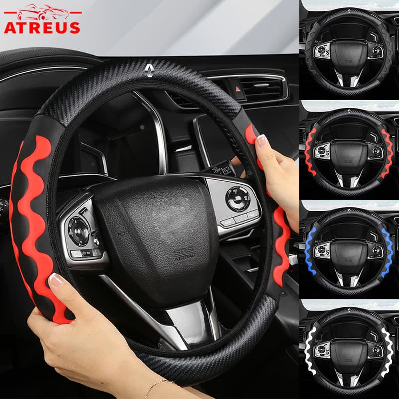 Renault Capa De Proteção Volante Carro Silicone Tampa Do Volante De Couro Para Kwid Duster Fluence Sandero Oroch Kardian