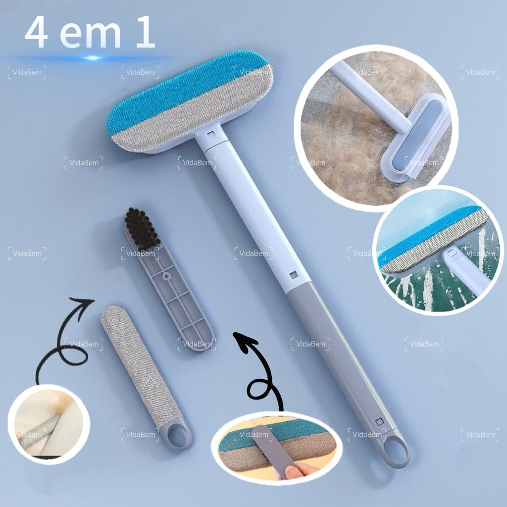 Escova de limpeza multifuncional Removedor de pelos de animais de estimação Raspador vidros