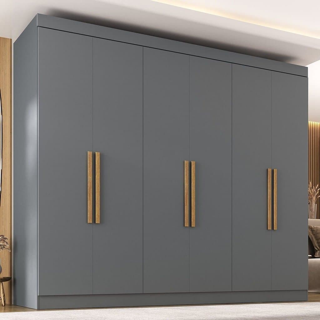Guarda-roupa Casal 6 Portas 2 Gavetas Paris Ônix