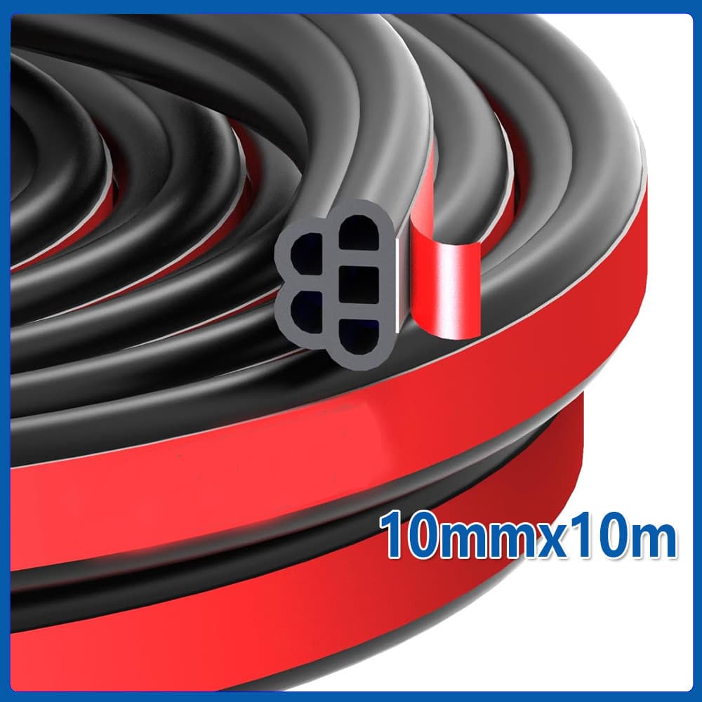 Tira de vedação de borracha para porta de carro, 10m, em forma de L, Universal, à prova de intempéries, plano de isolame