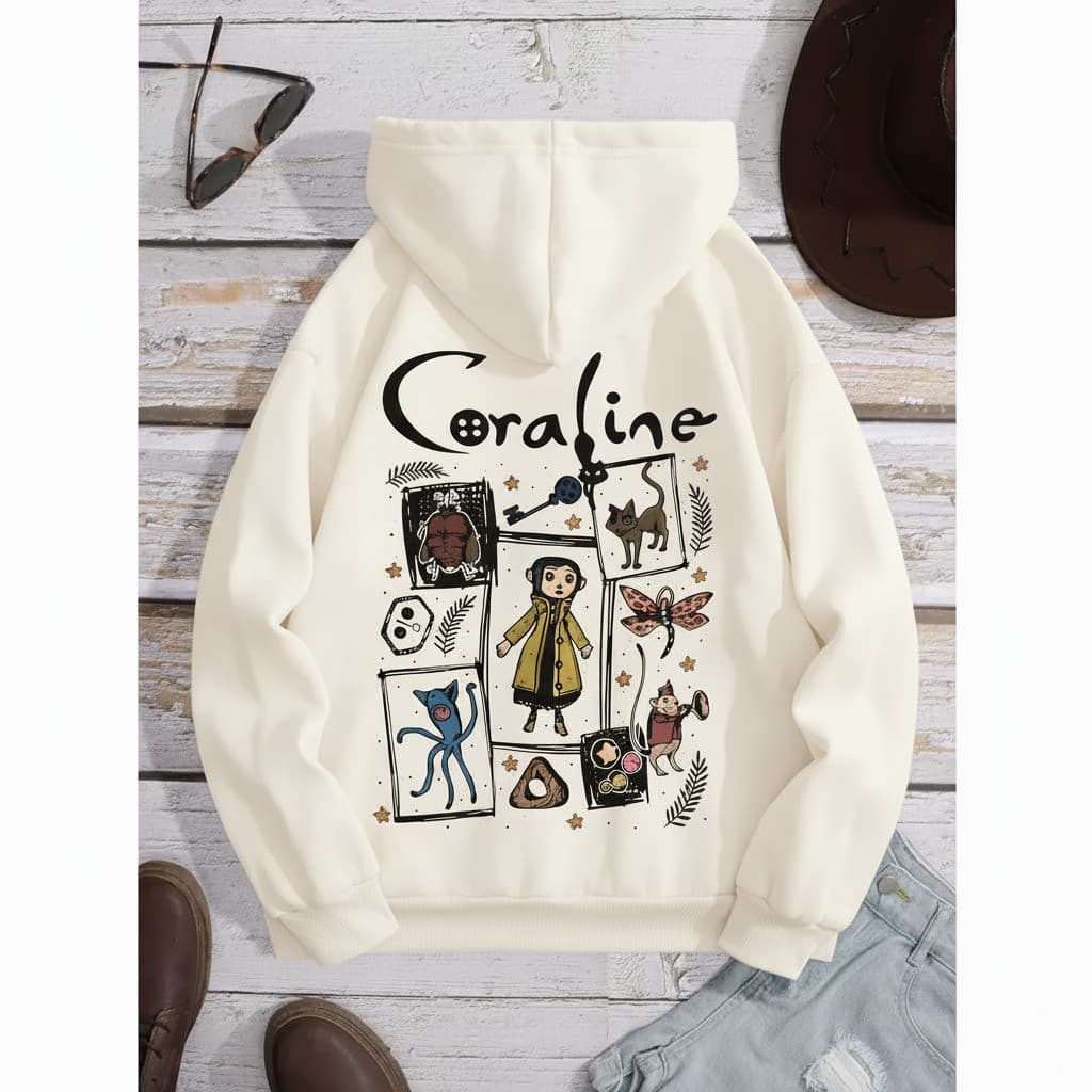 Moletom Unissex Coraline Desenho Filme Blusa Feminina Casaco Qualidade Premium