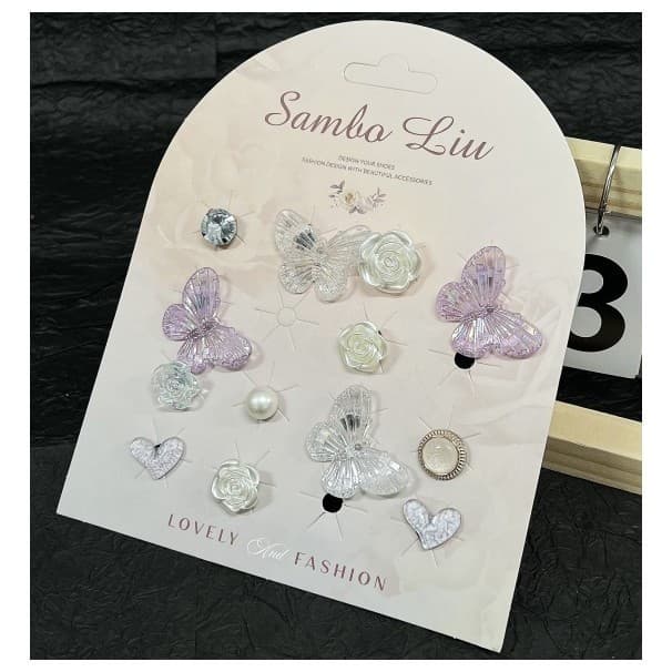 Kit Pingentes Strass Botons Charms Luxo Acessório para sapato sandalia