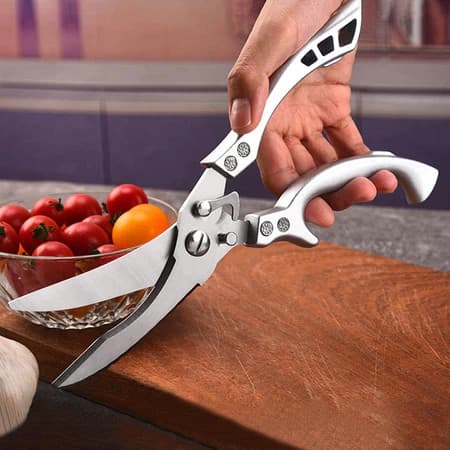 Tesoura Cozinha Aço Inoxidável Profissional Corte Frango Lâmina Afiado Cabo Ergonômico Original