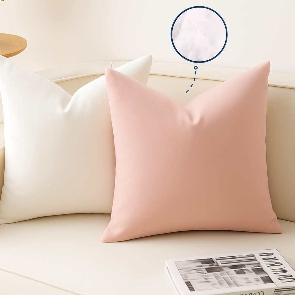 Kit 2 Almofadas Cheia 100% Fibra Siliconada Tecido 45x45cm E 50x50cm Decoração Casa Antialérgico