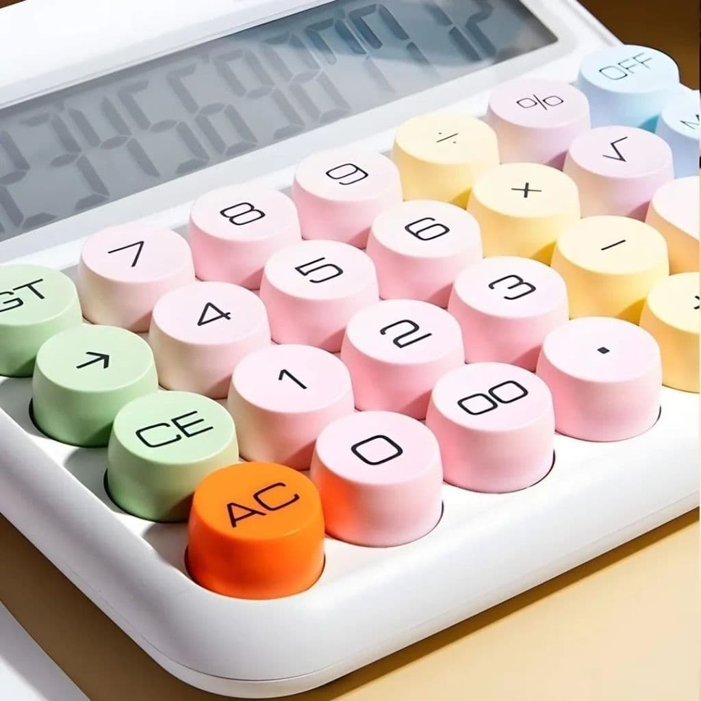 Calculadora Retro Mesa Visor Grande Colorida