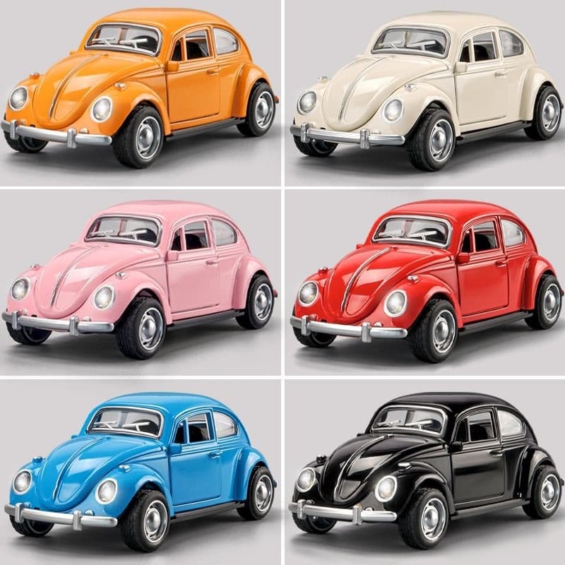 Modelo de carro de brinquedo de liga com inércia Fusca esportivo