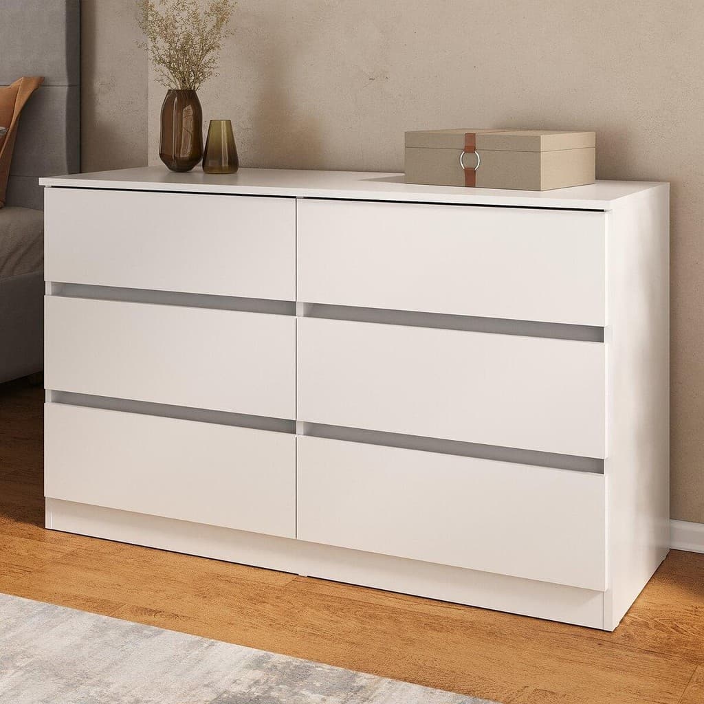 Cômoda 120cm com 6 Gavetas Multimóveis MP4396 – Espaçosa, Moderna e Funcional
