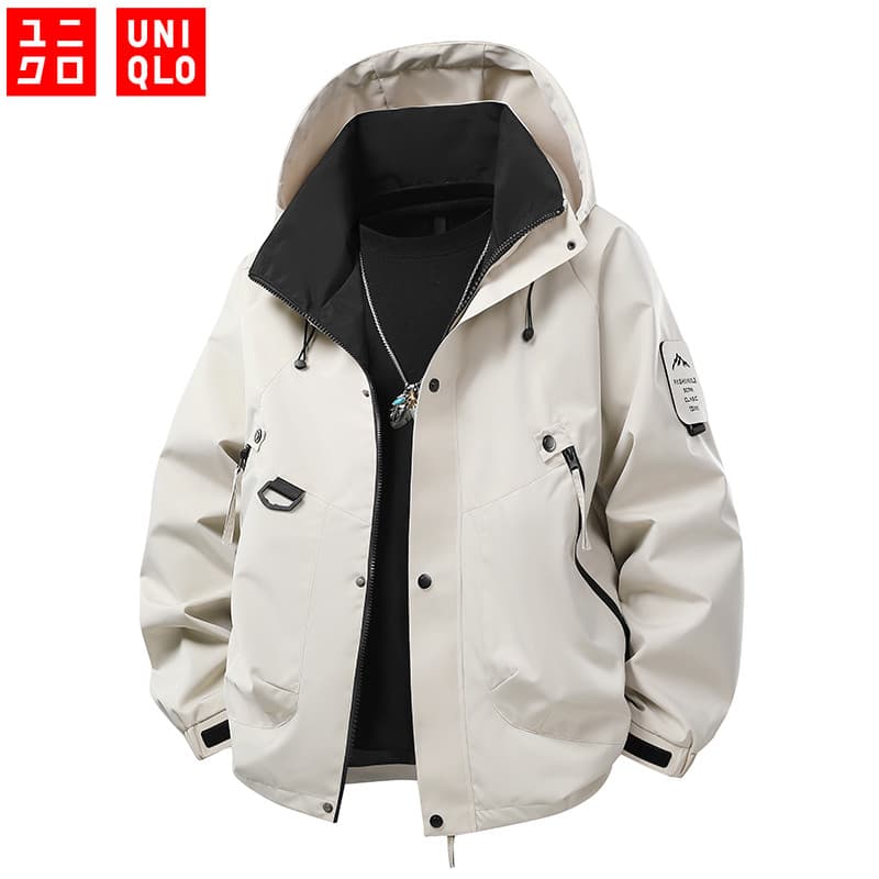 UNIQLO Jaqueta Impermeável Masculina Feminina Casual Esportiva Ao Ar Livre À Prova De Vento Jaquetas Corta-Impermeáveis