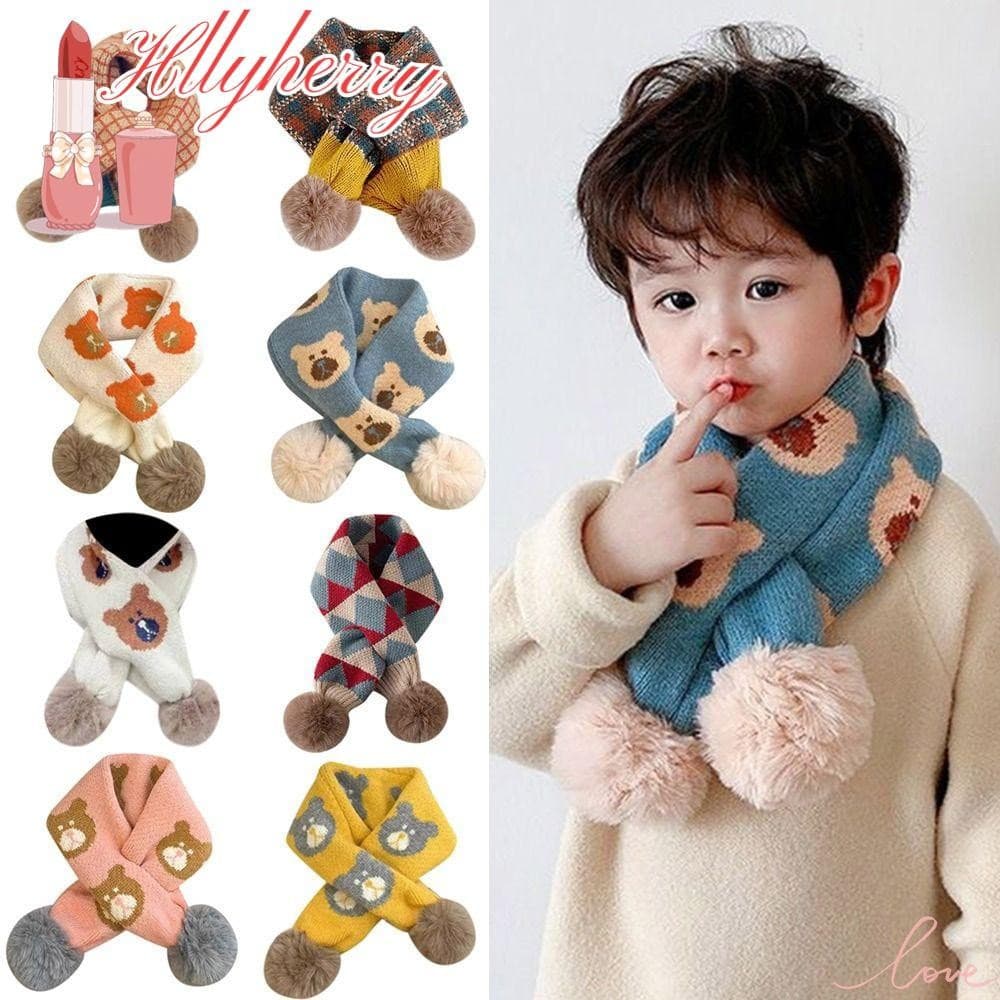 HLLYHERRY Cachecol De Tricô Para Meninos E Meninas , Aquecedor Térmico De Pescoço Espessante Com Prendedor De Pressão ,