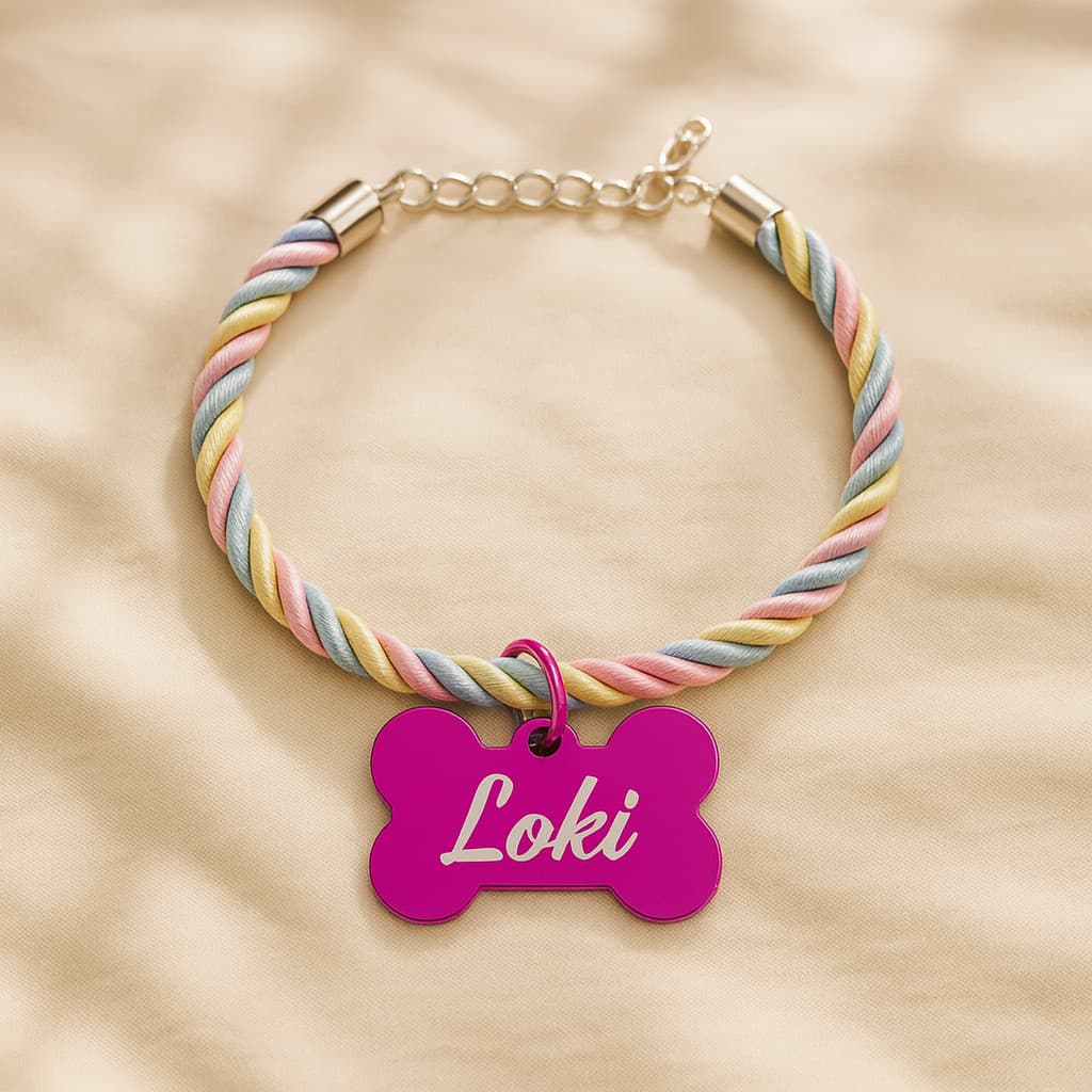 Coleira Pet Personalizada para Cachorro Gato Macho Fêmea – Com Nome Gravado