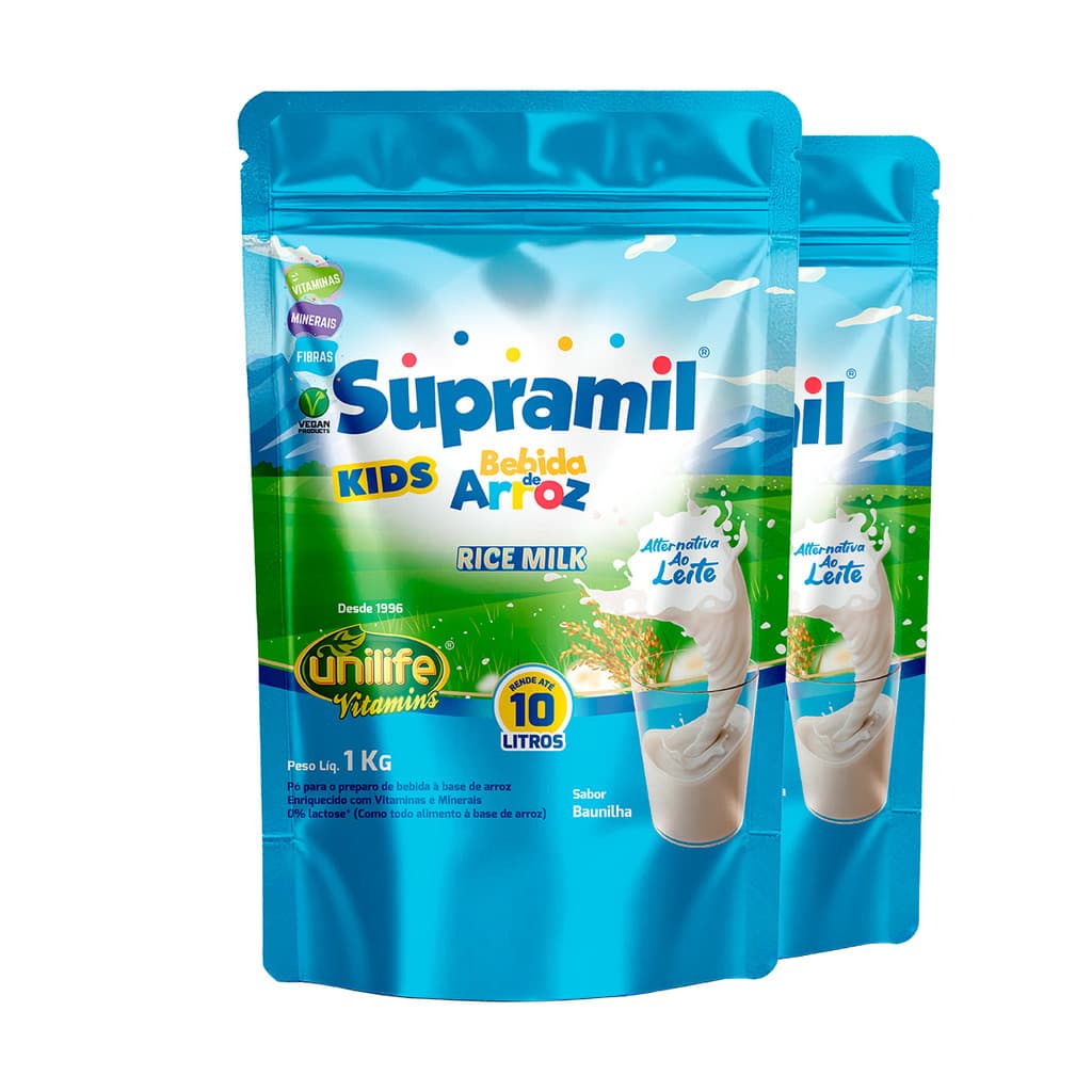 Kit 2 Supramil Bebida de Arroz Kids Unilife 1Kg