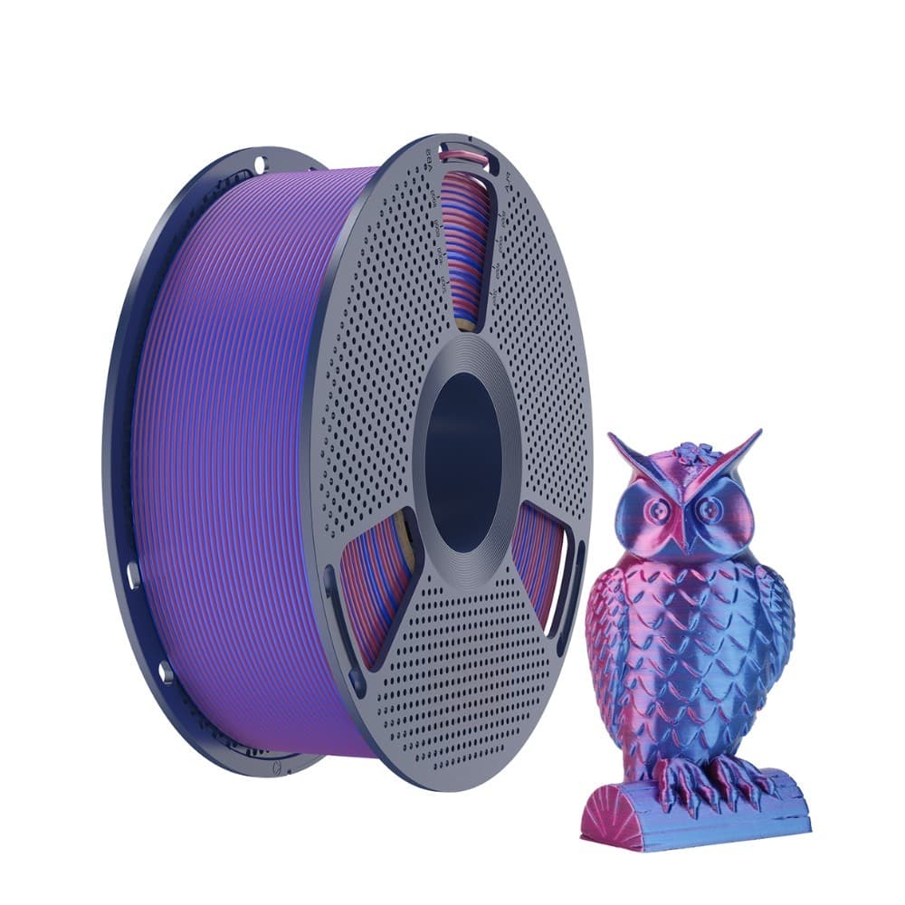 Filamento Impressão 3D Sunlu Pla Silk Bicolor Vermelho e Azul 1kg