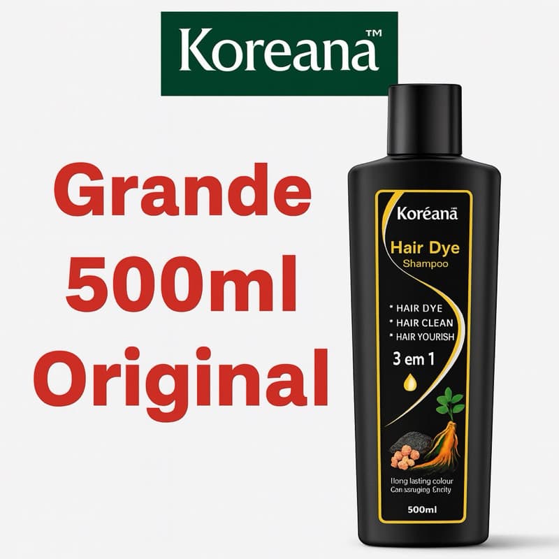 Shampoo Tonalizante Koreana 3 em 1 – 500ml | Cobre os Brancos em Minutos!
