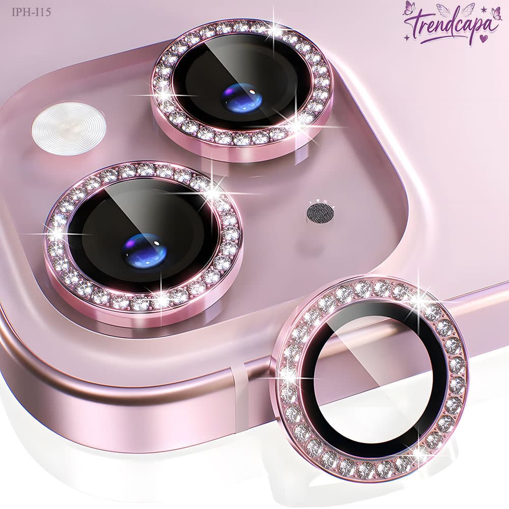 Kit Películas Lente Câmera Strass Brilho brilhante iPhone 17 16 15 14 13 12 11 16E 17E Pro Plus Max Mini M006