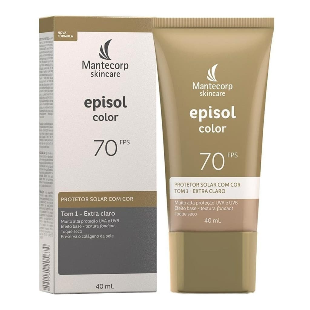 Protetor Solar Episol Color 70 Fps Tom 1 - Extra Claro 40 Ml