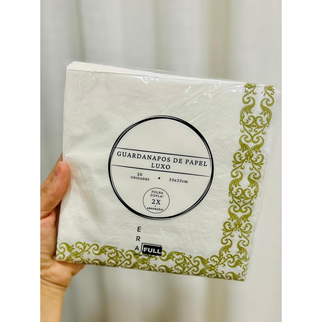 Kit de Guardanapo Luxo Papel Folha Dupla - Arabesco 20, 40, 60, 80 e 100 Unidades