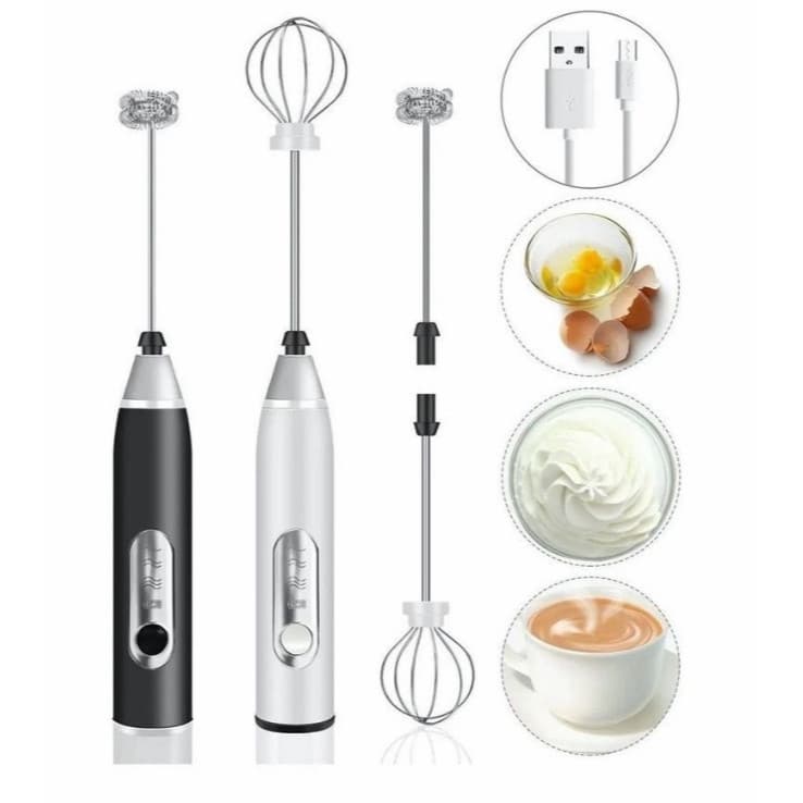 Batedor Misturador Mixer Elétrico para Bebidas Leite Café Clara de Ovo 2 em 1