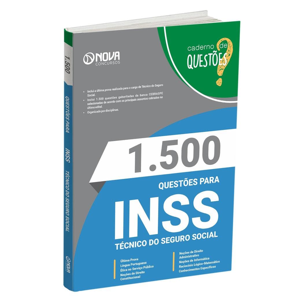 Livro 1.500 Questões Gabaritadas para INSS - Técnico do Seguro Social 2026