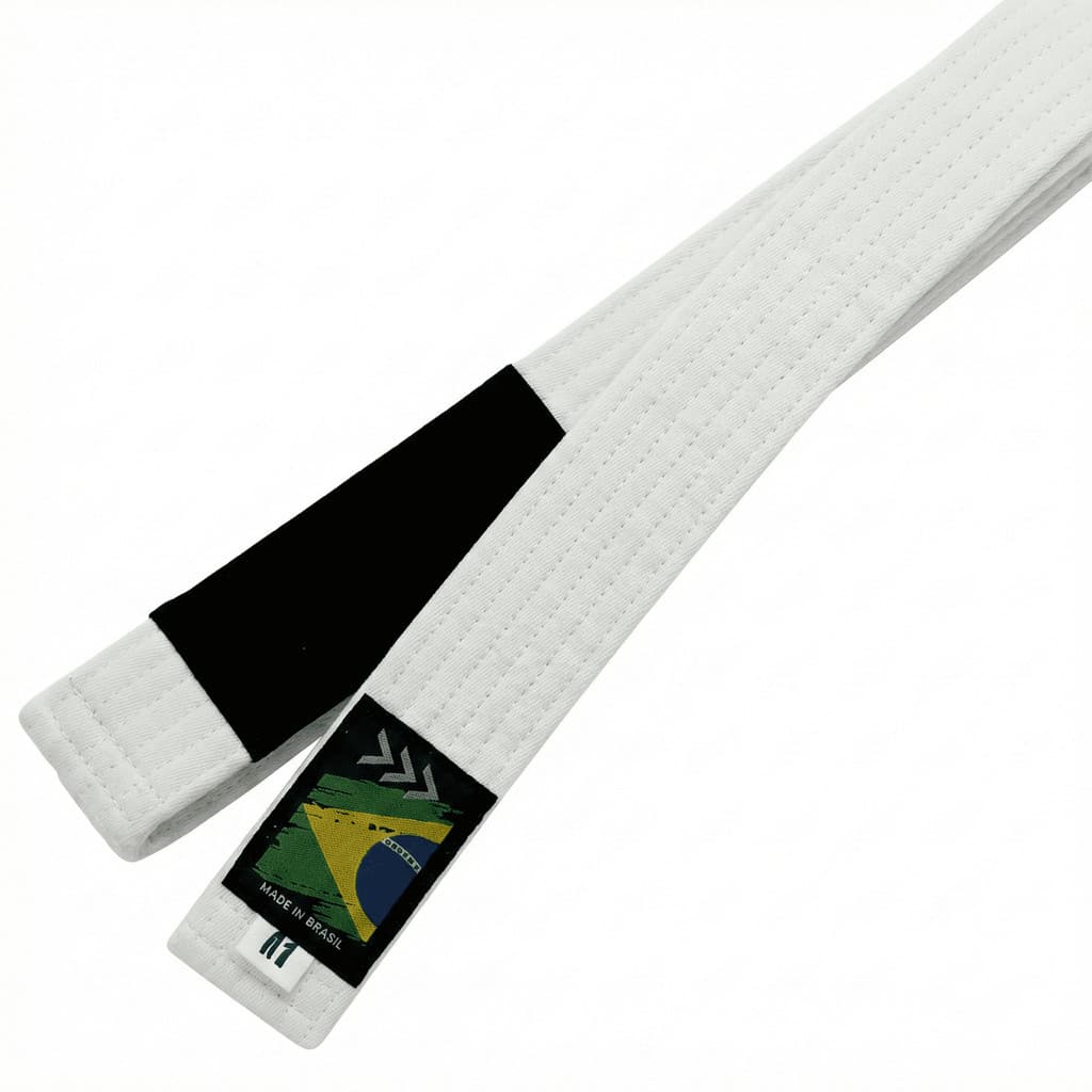 Faixa Jiu Jitsu Com Ponta Para Graduação Adulta e Infantil 100% Algodão 6 Costuras Acabamento Reforçado