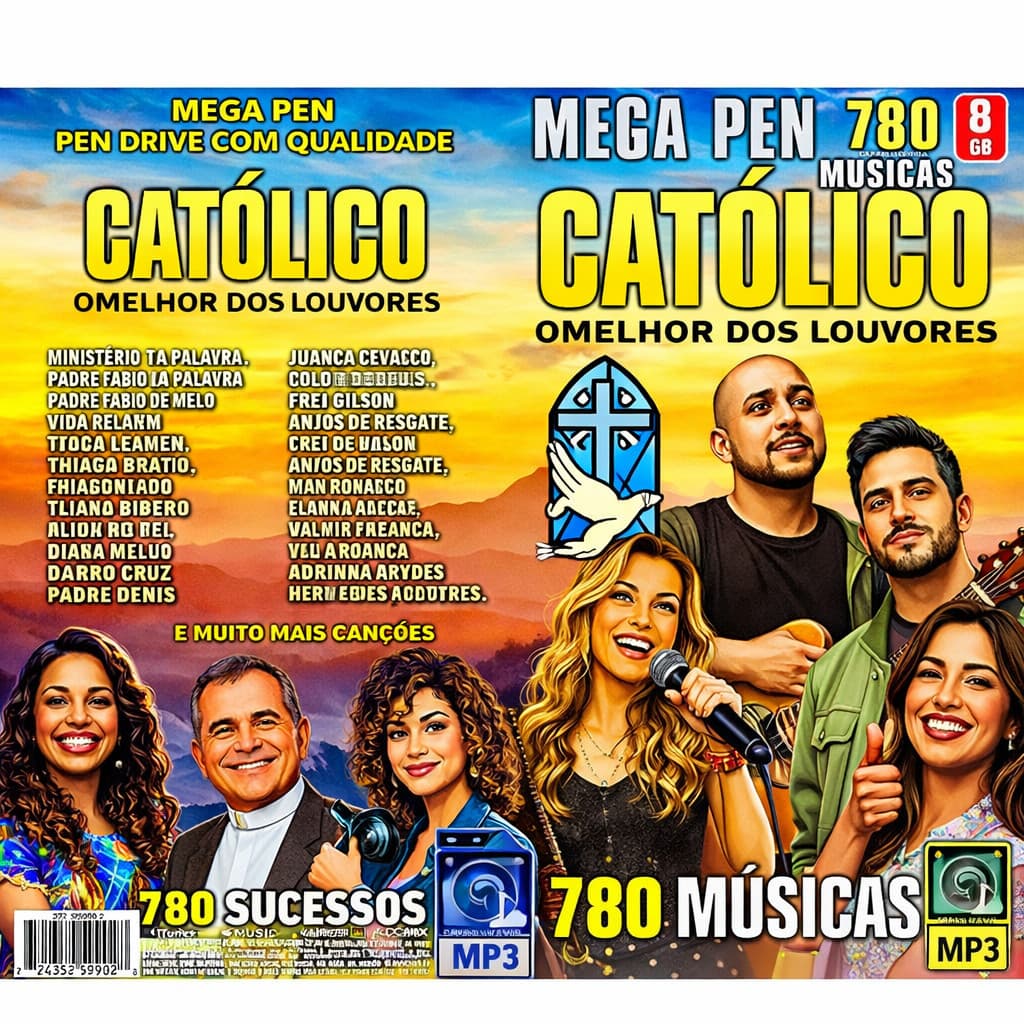 kit Mega Pen Drive Só Os Melhores Cânticos Católicos