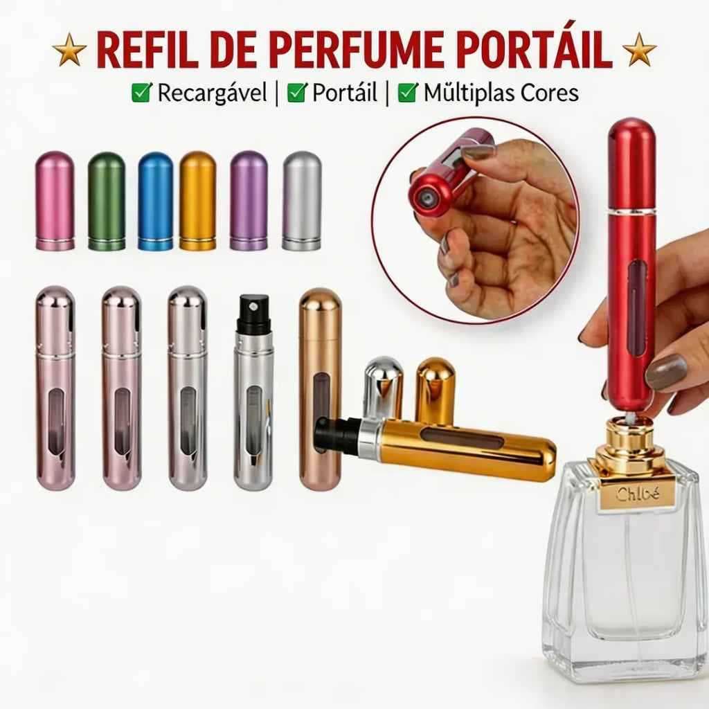 Frasco Porta Perfume Recarregável Portátil Aleatório e Compacto 5ML E 8ML