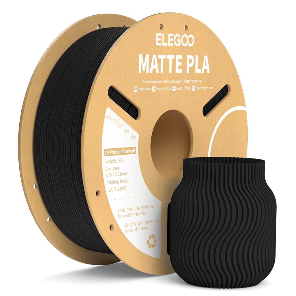 Filamento Elegoo PLA MATTE 1.75mm 1Kg Preto