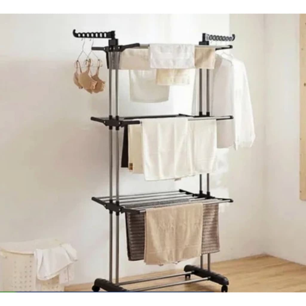 Varal De Chão Roupa Calcinha Grade 3 Andares Dobrável Portátil LEICO SHOP