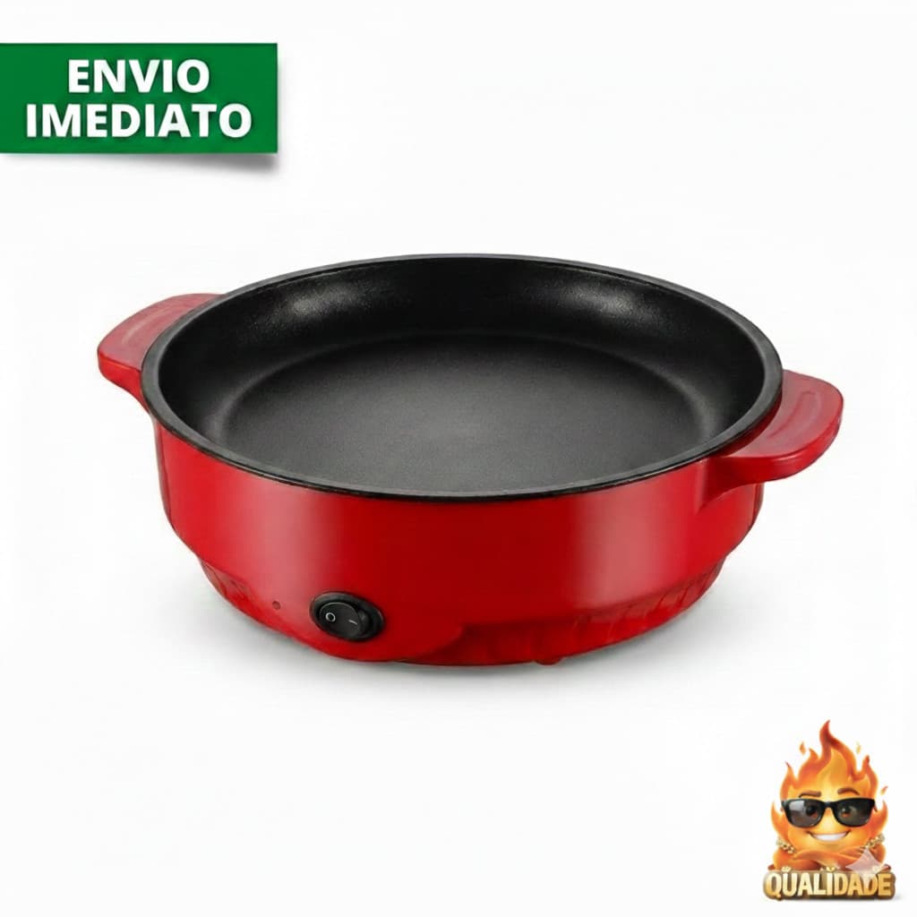 Frigideira Elétrica Grill Multifuncional Antiaderente Chapa Assadeira 220V