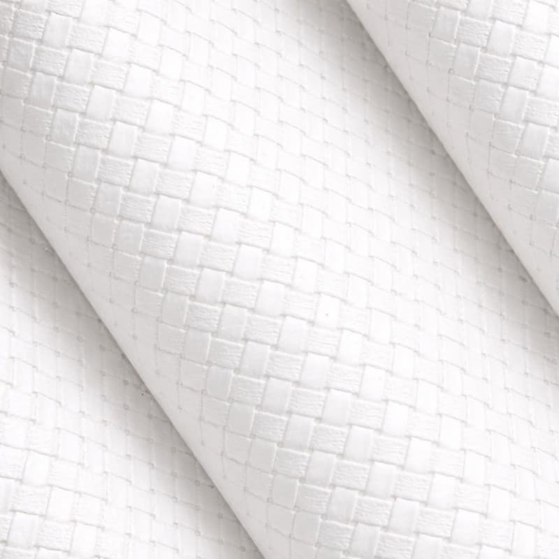 Tecido Courino Trissê Quadriculado Impermeável Decoração Couro Branco