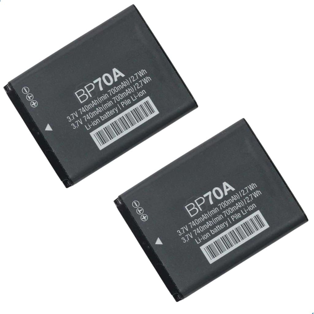 kit 2 Baterias BP70A 740mAh Compatível Câmeras Samsung St150f St66 St70 St95 Es74 SL630