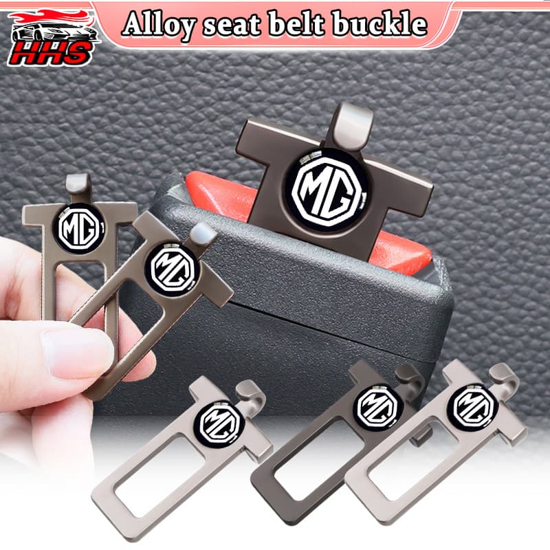 1/2 Pçs MG Fivela De Cinto De Segurança Do Carro Material Liga Zinco Alarme Silenciador Inserção Gancho Design Para 3 5 