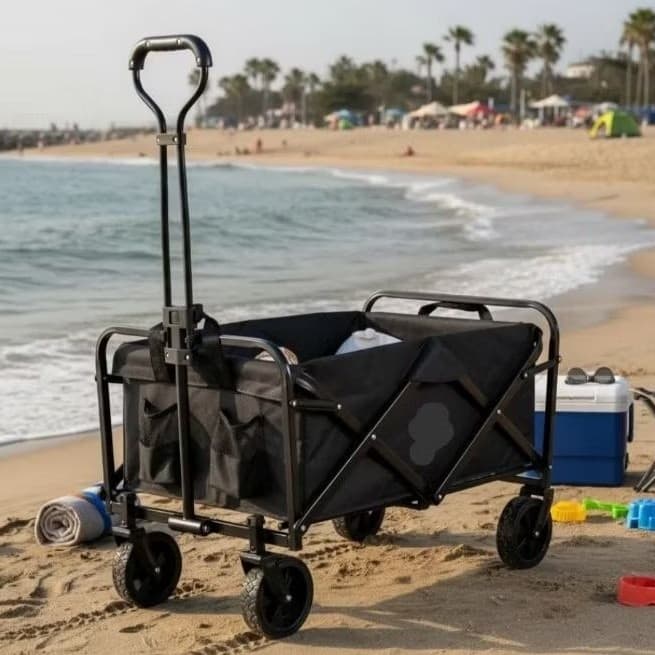 Carrinho carga Multiuso 150kg Porta copos/ dobrável/ ORIGINAL/ camping/ passeio/ viagens /compras/praia/ pet