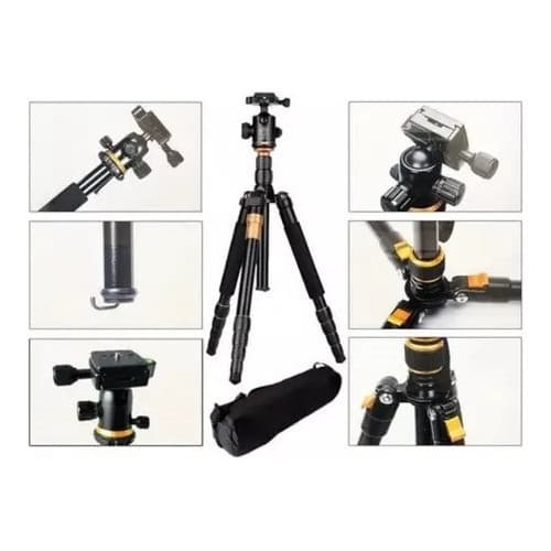 Tripé Profissional Hidráulico Aluminio 2 Em 1 Monopé 1.6m Alumínio Fotos Videos