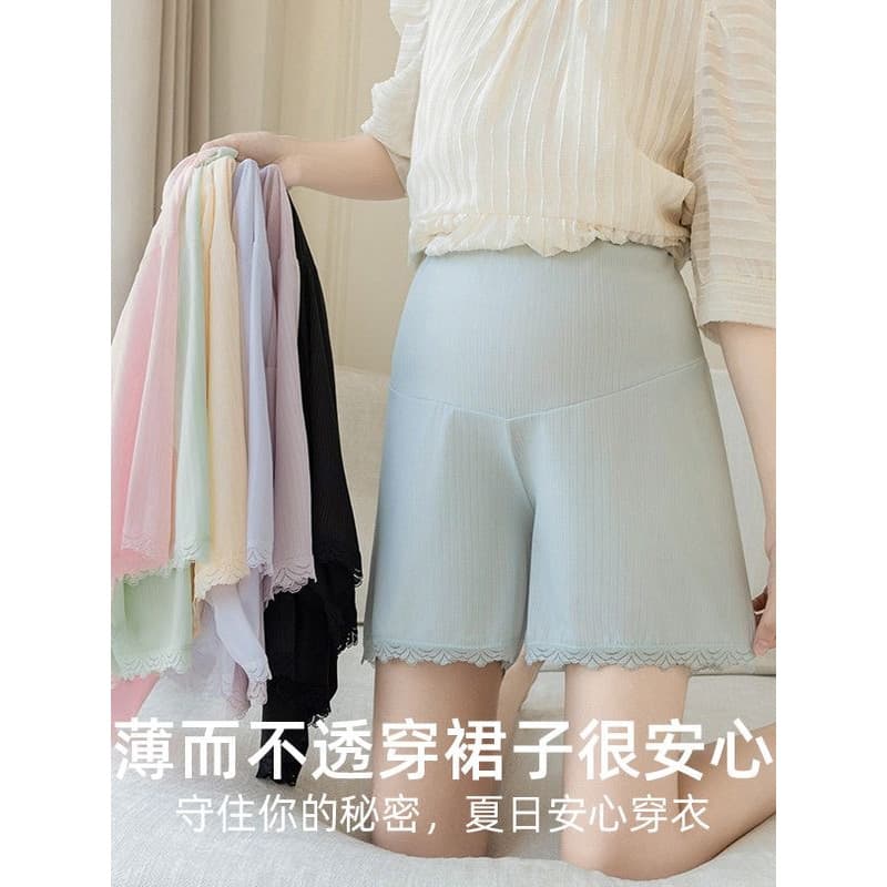 Calças de segurança para maternidade Anti-reflexo Shorts de seda gelo verão estilo fino exterior Wear solto tamanho gran