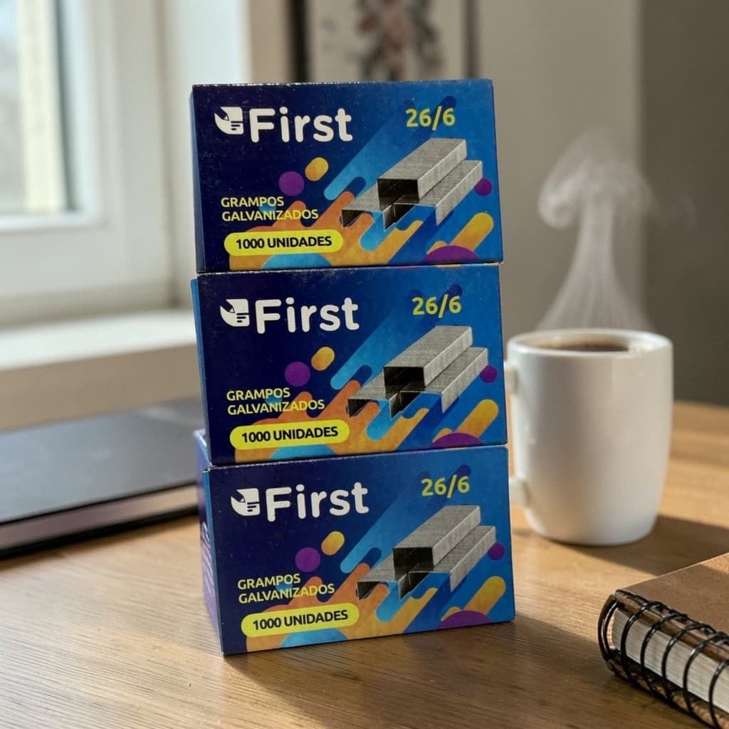 Kit 3 Caixas Grampos 26/6 Galvanizado 3000 Unidades Para Grampeador Escritório Papelaria
