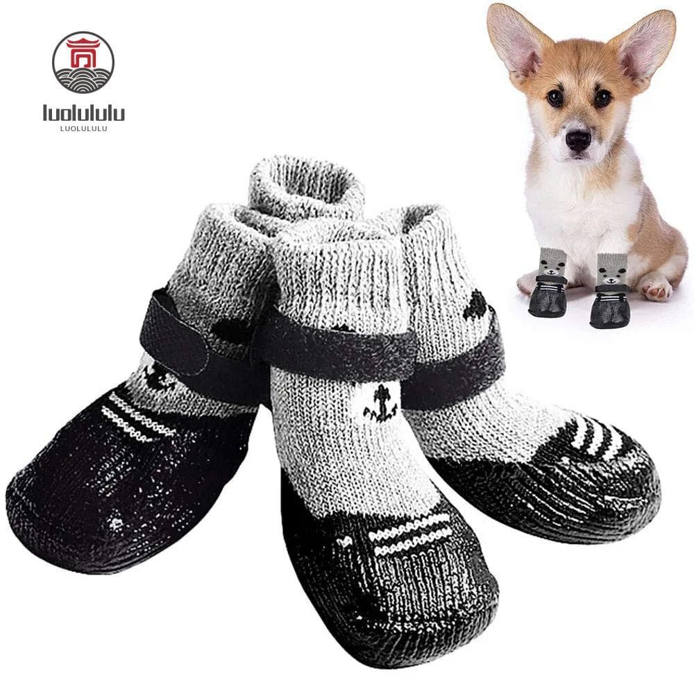 LUOLULULU Botas Para Animais De Estimação Sapatos Meias , Com Cordão Ajustável De Neve Chuva Gatos Cães De Borracha