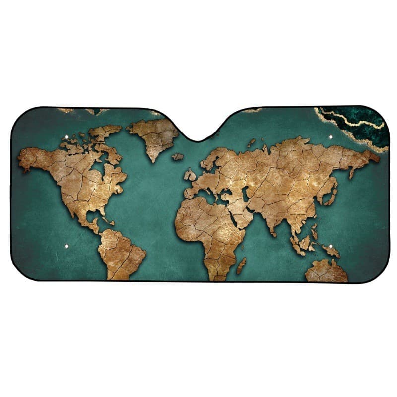 Estilo fino pára-brisa dianteiro do carro viseira de sol mapa criativo verão isolamento térmico vidro dianteiro protetor