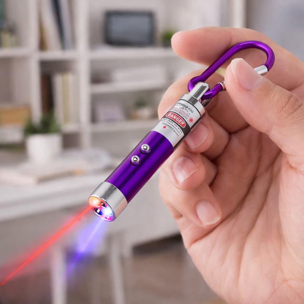 Laser Chaveiro Lanterna Brinquedo Interativo Para Gatos Cães Pet