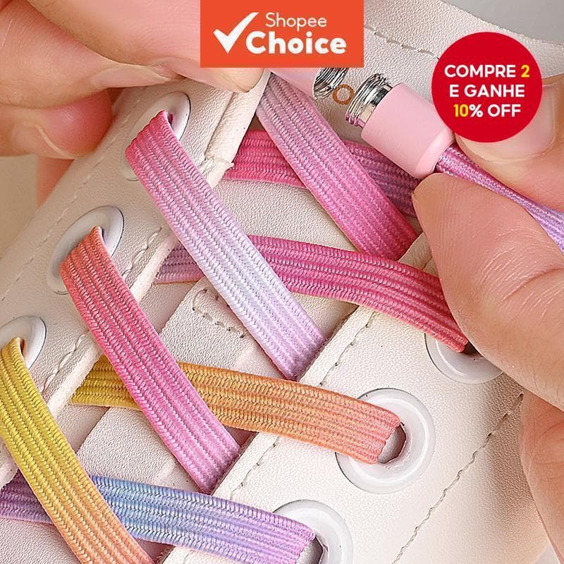 Cadarços Elásticos Sem Gravata Com Fivelas De Pérola – De Reposição Ajustáveis Trava Rápida Para Tênis , Crianças E Adul