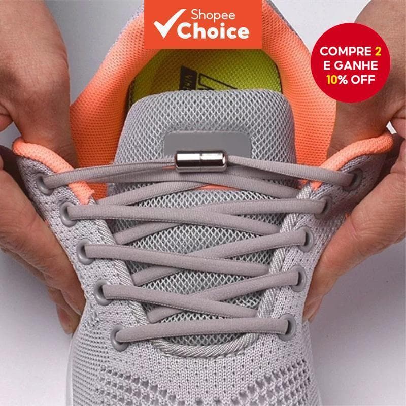 Cadarços Redondos Elásticos para Adultos com Travas de Metal Anti Solto para Esportes